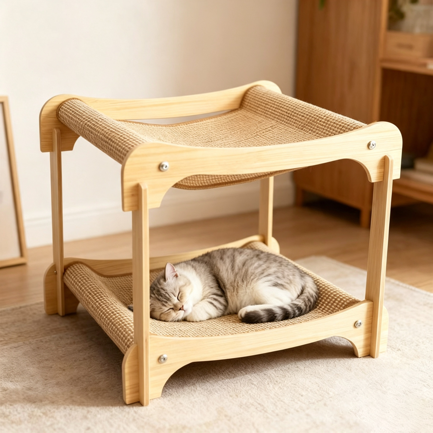 Elevated Double Tier Cat Hammock Bed
