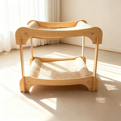 Elevated Double Tier Cat Hammock Bed