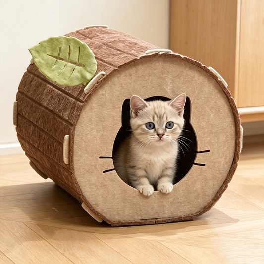 Tree Stump Cat Cave Bed