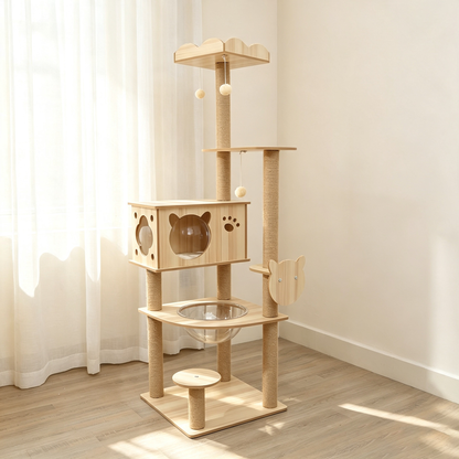 Wood Cat Tree Tower